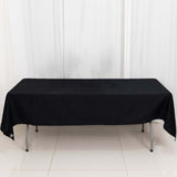 60"x102" Black Rectangle 100% Cotton Linen Tablecloth