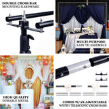 10ft DIY Adjustable Triple Crossbar Kit & Mounting Brackets For Backdrop Stands