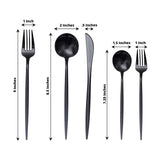 50 Pack | Black Premium Plastic Silverware Set, Heavy Duty Disposable Sleek Utensil Cutlery