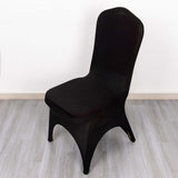 3-Way Open Arch Black Premium Stretch Spandex Wedding Chair Cover, Banquet Chair Cover