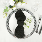 5 Pack | Black Gauze Cheesecloth Boho Dinner Napkins | 24x19Inch