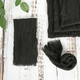 5 Pack | Black Gauze Cheesecloth Boho Dinner Napkins | 24x19Inch