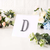 4inch Black Decorative Rhinestone Alphabet Letter Stickers DIY Crafts - D