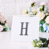 4inch Black Decorative Rhinestone Alphabet Letter Stickers DIY Crafts - H