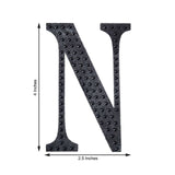 4inch Black Decorative Rhinestone Alphabet Letter Stickers DIY Crafts - N