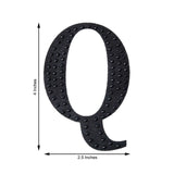 4inch Black Decorative Rhinestone Alphabet Letter Stickers DIY Crafts - Q