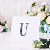 4inch Black Decorative Rhinestone Alphabet Letter Stickers DIY Crafts - U