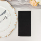 20 Pack | Black Soft Linen-Feel Airlaid Paper Dinner Napkins