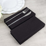 20 Pack | Black Soft Linen-Feel Airlaid Paper Dinner Napkins