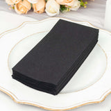 20 Pack | Black Soft Linen-Feel Airlaid Paper Dinner Napkins