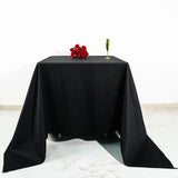 90" Black Square 100% Cotton Linen Tablecloth Washable