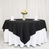 90" Black Square 100% Cotton Linen Table Overlay Washable