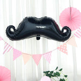 31" Black Mustache Shaped Mylar Balloon, Foil Party Balloons