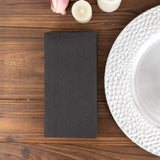 20 Pack | Black Soft Linen-Feel Airlaid Paper Dinner Napkins