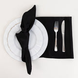 5 Pack Lamour Satin 20"x20" Napkins Black - Exquisite Dinner Napkins with Soft Matte Finish for Weddings & Events