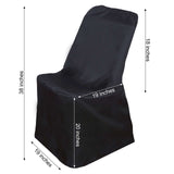 Black Polyester Lifetime Folding Chair Covers, Durable Reusable Slip On Chair Covers