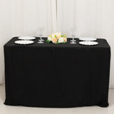 Black Fitted Polyester Rectangle Tablecloth 4ft for Special Size 48x24x30inch Tables