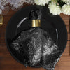 20x20Inch Black Premium Sequin Cloth Dinner Napkin | Reusable Linen
