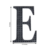 6inch Black Decorative Rhinestone Alphabet Letter Stickers DIY Crafts - E