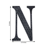 6 inch Black Decorative Rhinestone Alphabet Letter Stickers DIY Crafts - N