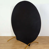 7.5ft Black Round Spandex Fit Wedding Backdrop Stand Cover