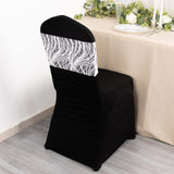 5 Pack White Black Wave Chair Sash Bands With Embroidered Sequins