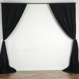 2 Pack Black Scuba Polyester Curtain Panel Durable Flame Resistant Backdrops Wrinkle Free