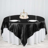 90"x90" Black Satin Square Table Overlay