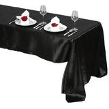 60"x126" Black Satin Rectangular Tablecloth