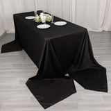 90x156inch Black Premium Scuba Rectangular Tablecloth, Wrinkle Free Polyester Seamless