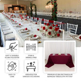 Premium Scuba Rectangular 90"x156" Tablecloth Black - Wrinkle Free, Stain Resistant & Seamless Table Cover for Weddings and Parties