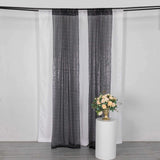 2 Pack Black Sequin Event Curtain Drapes with Rod Pockets, Seamless Backdrop Event Panels