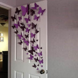 12 Pack | 3D Butterfly Wall Decals, DIY Stickers Decor - Pink Collection