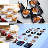 2Inch Silver Mini Plastic Disposable Appetizer Dessert Plates - Square With Elegant Chrome Finish