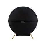 7.5ft Black Round Spandex Fit Wedding Backdrop Stand Cover