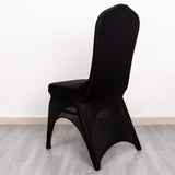 3-Way Open Arch Black Premium Stretch Spandex Wedding Chair Cover, Banquet Chair Cover