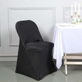 Black Spandex Stretch Fitted Folding Slip On Chair Cover - 160 GSM