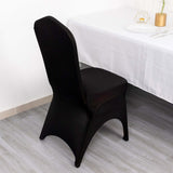 3-Way Open Arch Black Premium Stretch Spandex Wedding Chair Cover, Banquet Chair Cover