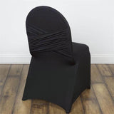 Black Madrid Spandex Fitted Banquet Chair Cover