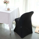 Black Spandex Stretch Fitted Folding Slip On Chair Cover - 160 GSM