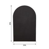 8ft Matte Black Spandex Fitted Wedding Arch Cover For Round Top Chiara Backdrop Stand