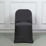 Black Spandex Stretch Fitted Folding Slip On Chair Cover - 160 GSM