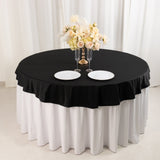 Premium Scuba Round 70" Tablecloth Black - Wrinkle Free & Stain Resistant Table Cover