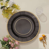 25 Pack | 13inch Black Sunray Heavy Duty Paper Charger Plates, Disposable Serving Trays - 350 GSM