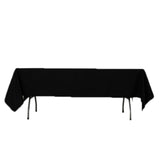 60"x102" Fire Retardant Black Tablecloth Premium Polyester Rectangular Table Cover