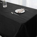 90x156Inch Black Accordion Crinkle Taffeta Rectangular Tablecloth