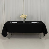 60"x102" Fire Retardant Black Tablecloth Premium Polyester Rectangular Table Cover