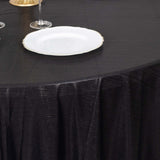 120inch Shiny Black Round Polyester Tablecloth With Shimmer Sequin Dots