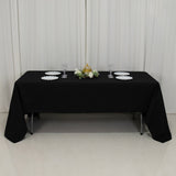 60"x126" Fire Retardant Black Tablecloth Premium Polyester Rectangular Table Cover