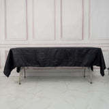 60"x102" Black Accordion Crinkle Taffeta Rectangle Tablecloth